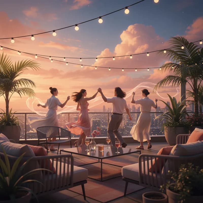 Coral Sky Rooftop Sway