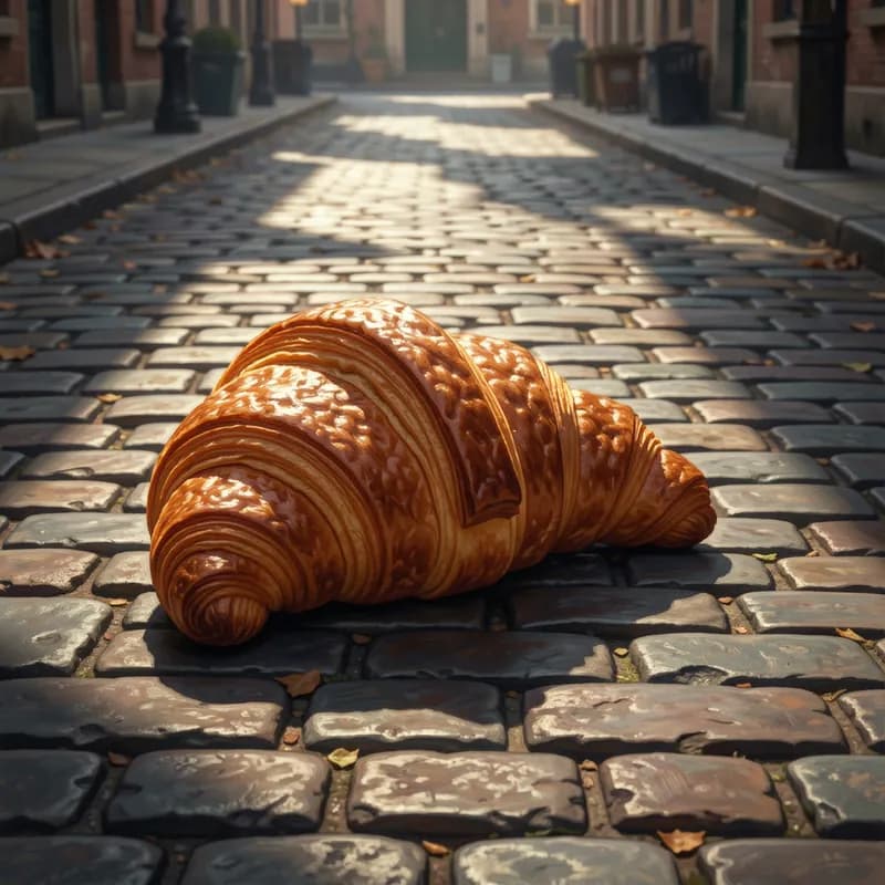 Croissant Shadowson Cobblestones
