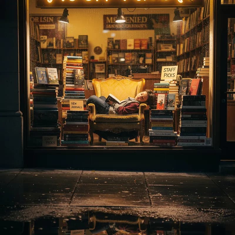 Bookstore Window Snooze