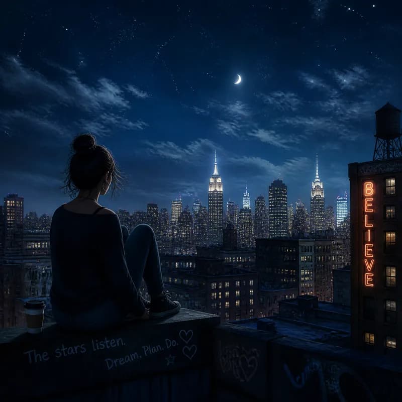 Midnight Rooftop Reverie