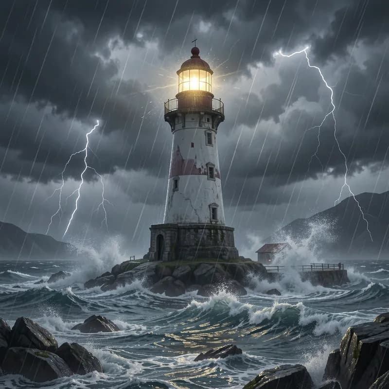 Lighthouse Storm Struggle