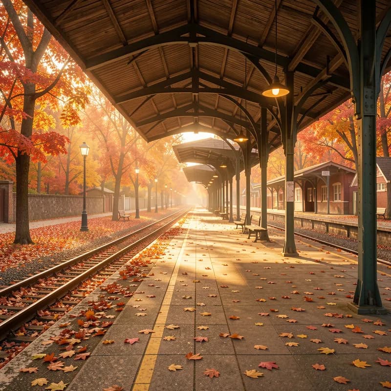 Autumn Station Platform