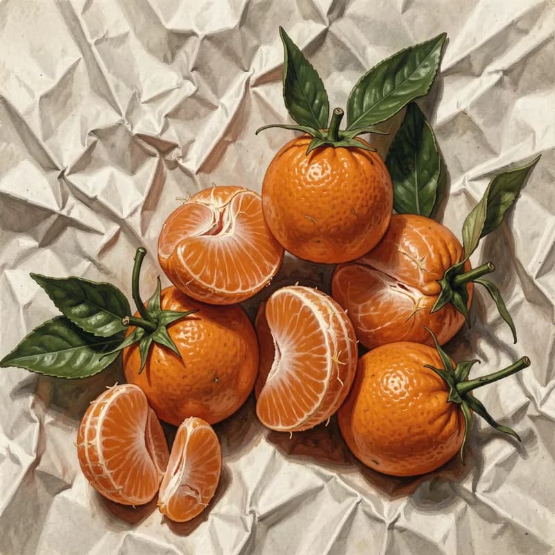 Crumpled Ink Clementines