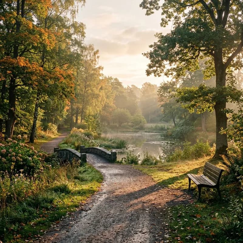 Morgonljus i parken