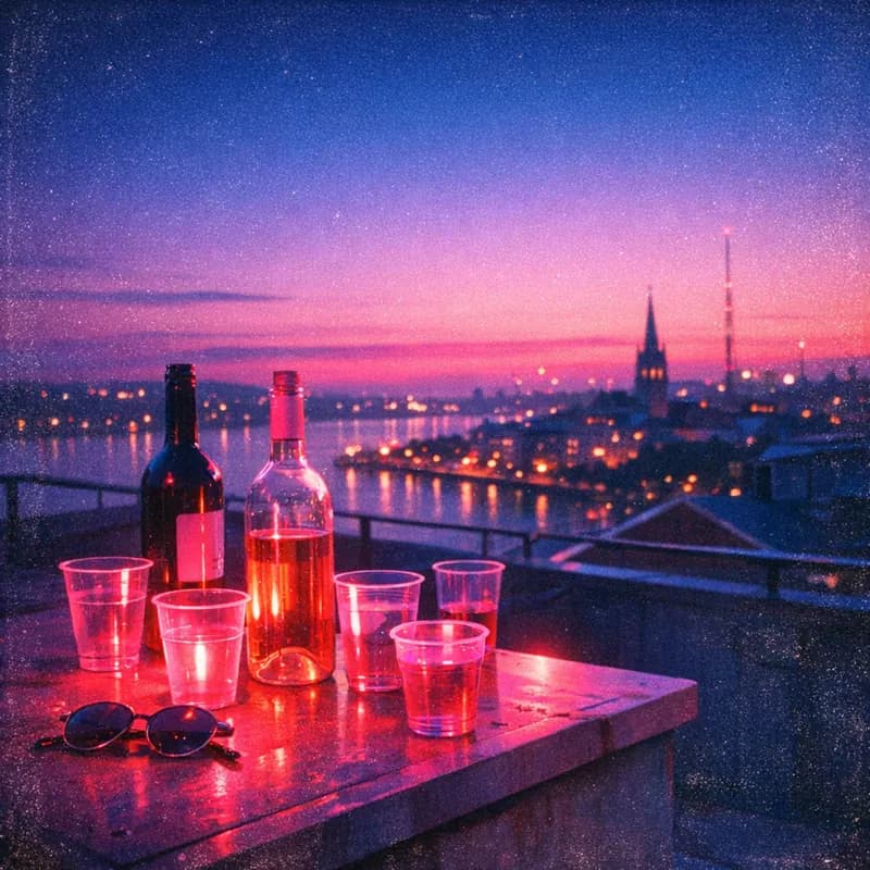 Neonlys og Plastikglas