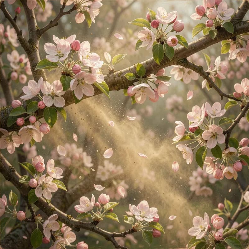 Wood Dustand Apple Blossoms