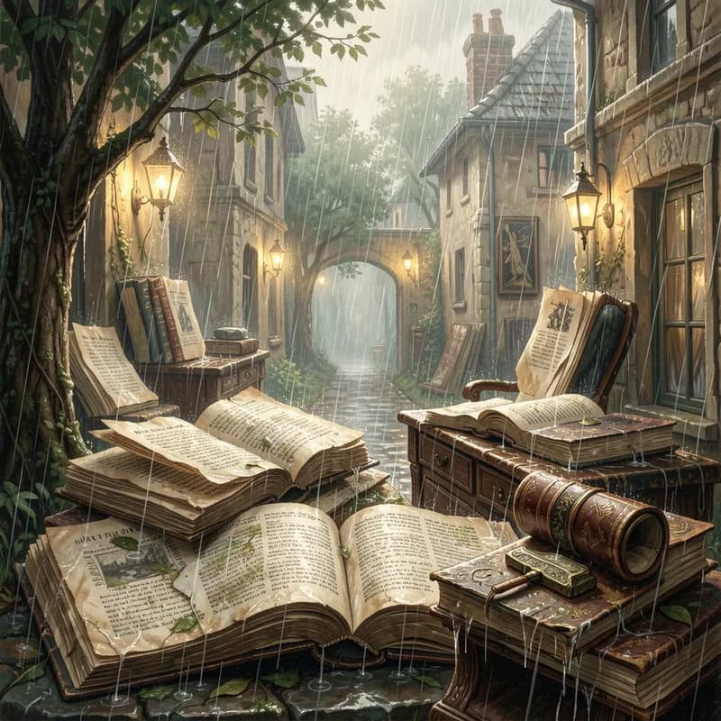 Afternoon Rain Over Old Pages