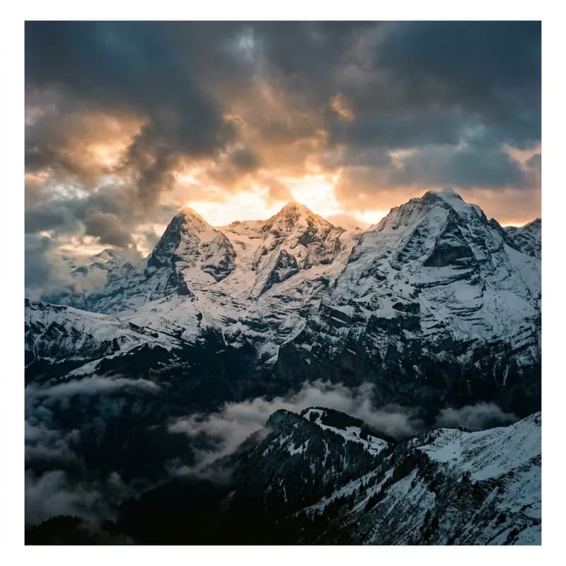 Licht über den Alpengipfeln