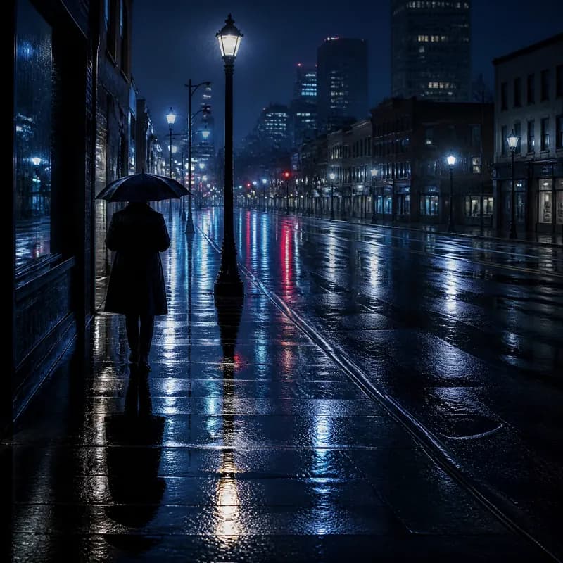 Midnight Rain Reflection