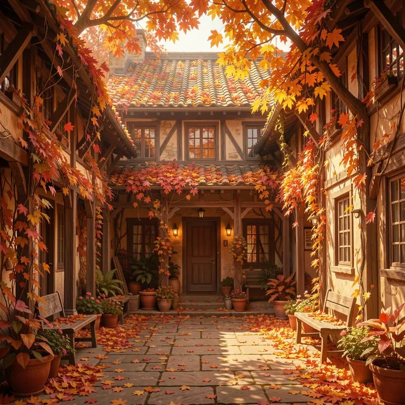 Courtyard Autumn Drift