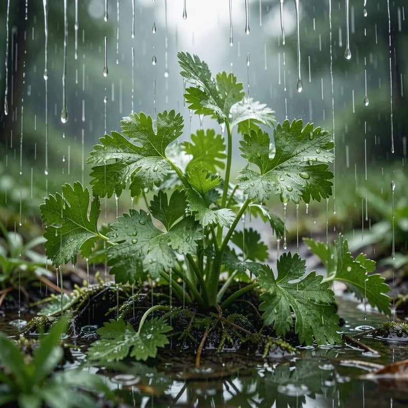 Cilantro After Rain