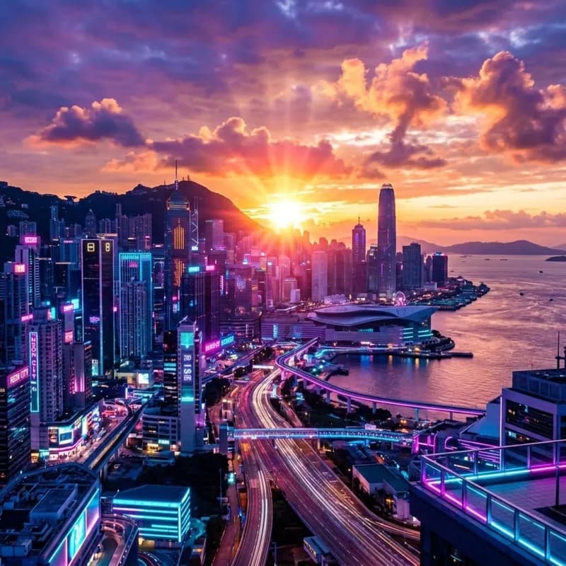 Neon Sunrise Ascending