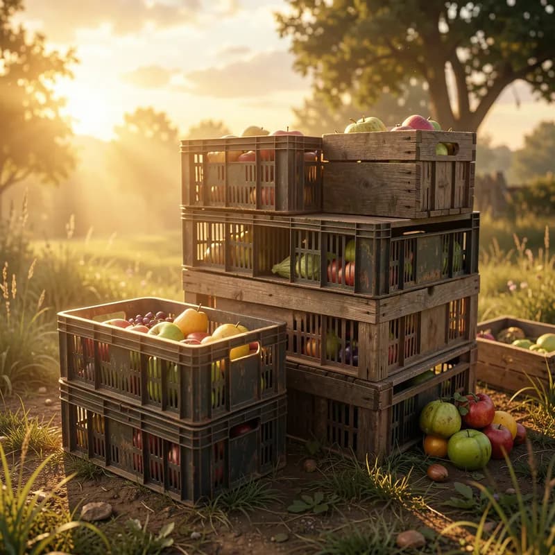 Crates in the Morning Sun