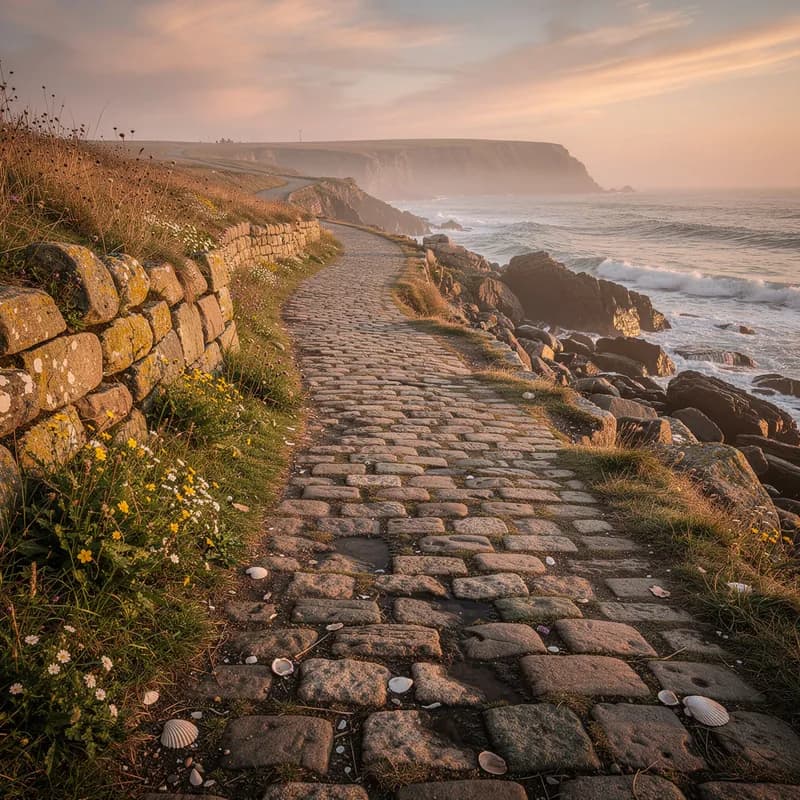 Cobblestone Morning Coast