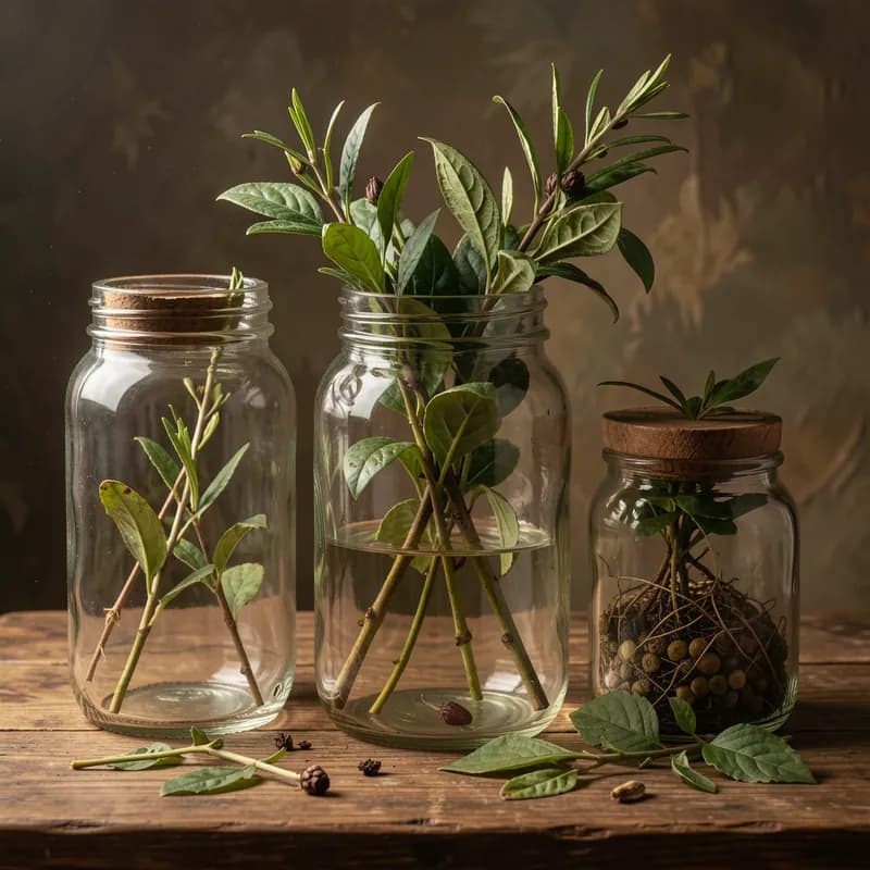 Cuttings in Glass Jars