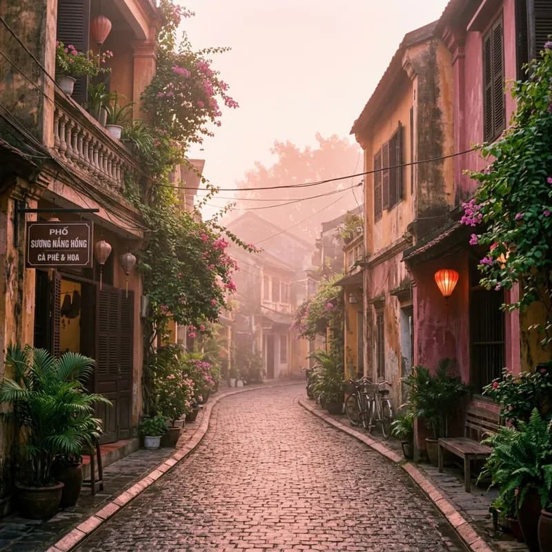 Phố Sương Nắng Hồng