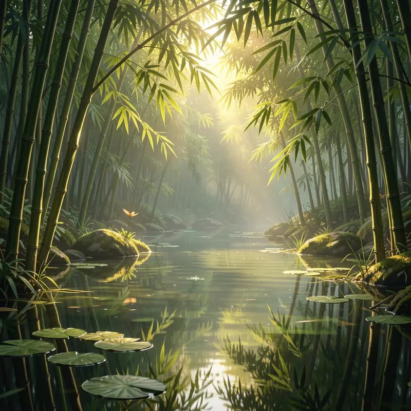 Bamboo Lighton Still Water
