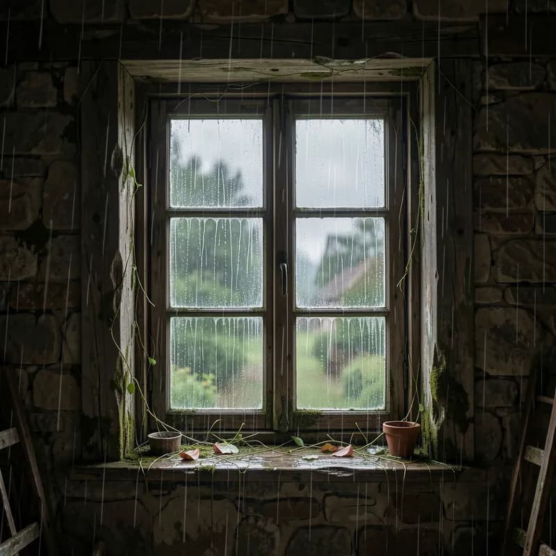 Attic Window Rain