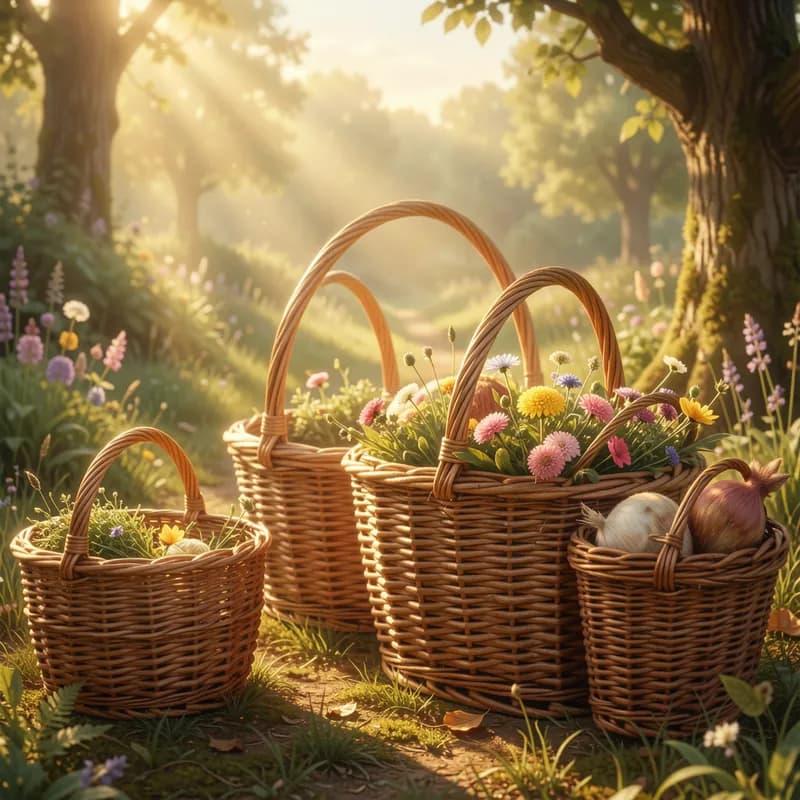 Baskets in the Morning Light