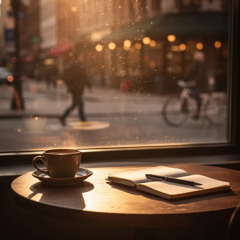 Café Window Afternoon Glow
