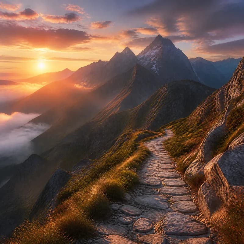 Mountain Pathat Dawn