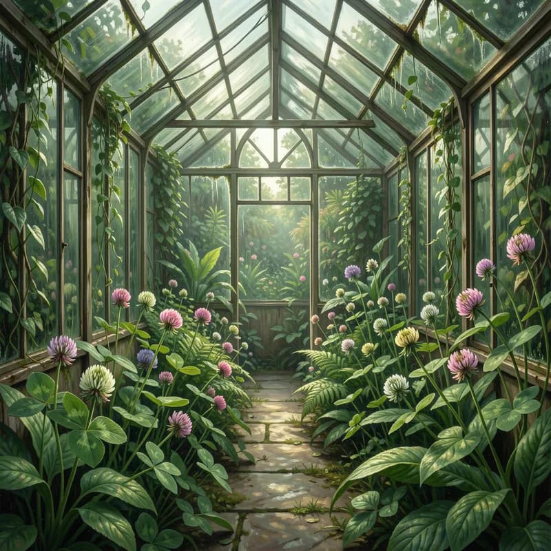Pressed Clovers and Greenhouse Gla