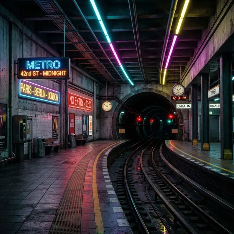 Neon Subway Midnight
