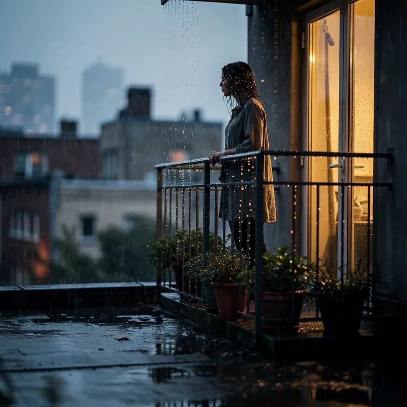 Balcony Rain Reverie