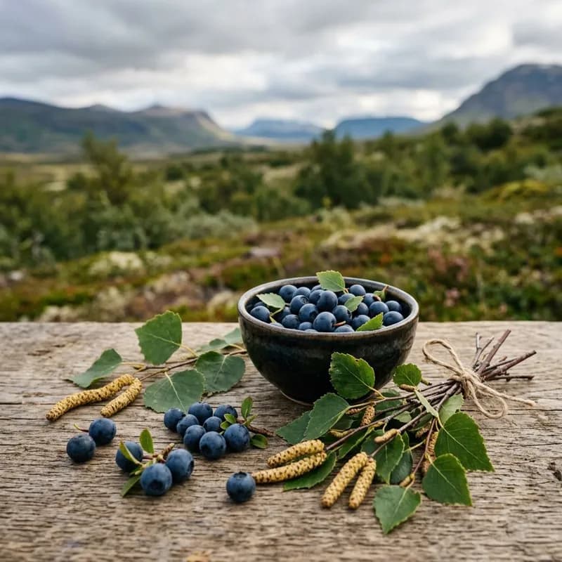 Birki og bláber