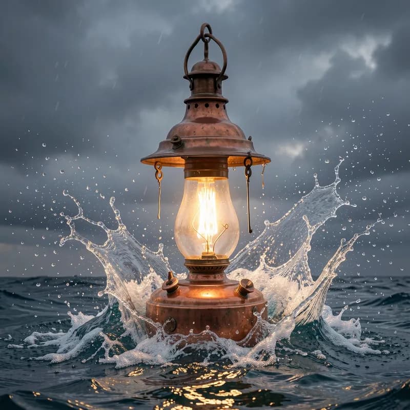 Copper Lamp And Sea Spray