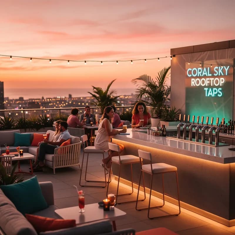 Coral Sky Rooftop Taps