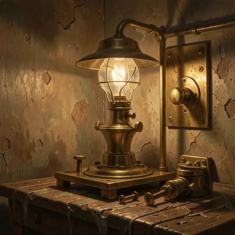 Brass Hardware and Platform Light