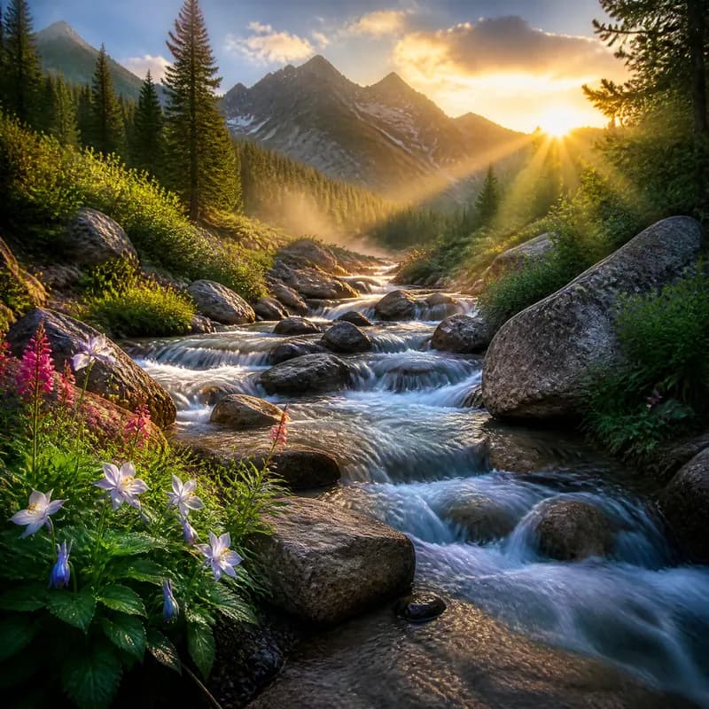 Mountain Stream Awakening